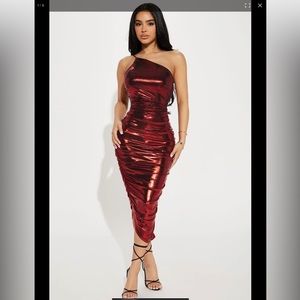 Metallic Red Dress